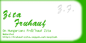 zita fruhauf business card